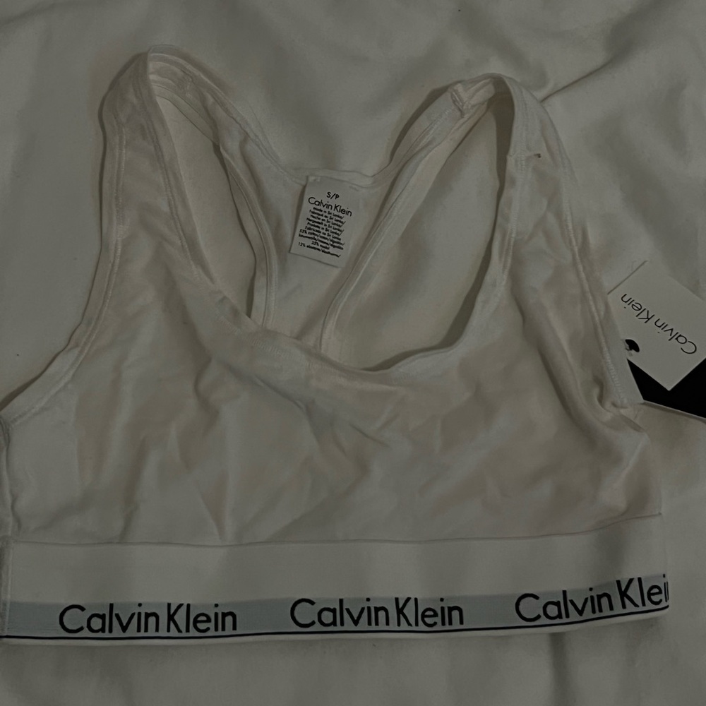calvin klein white bralette size small